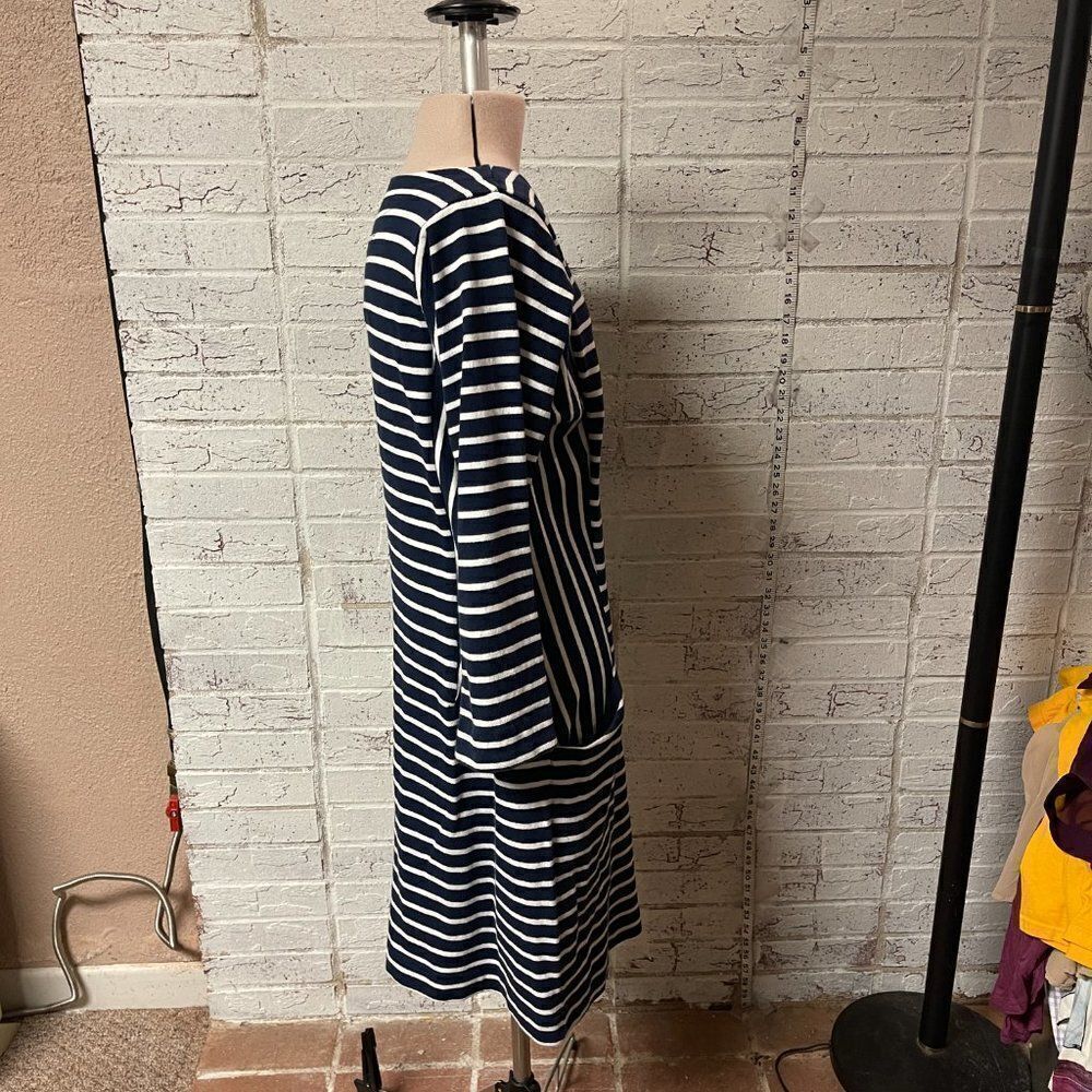 Joules Brittany Blue White Cotton Striped Dress 8 - Picture 5 of 12